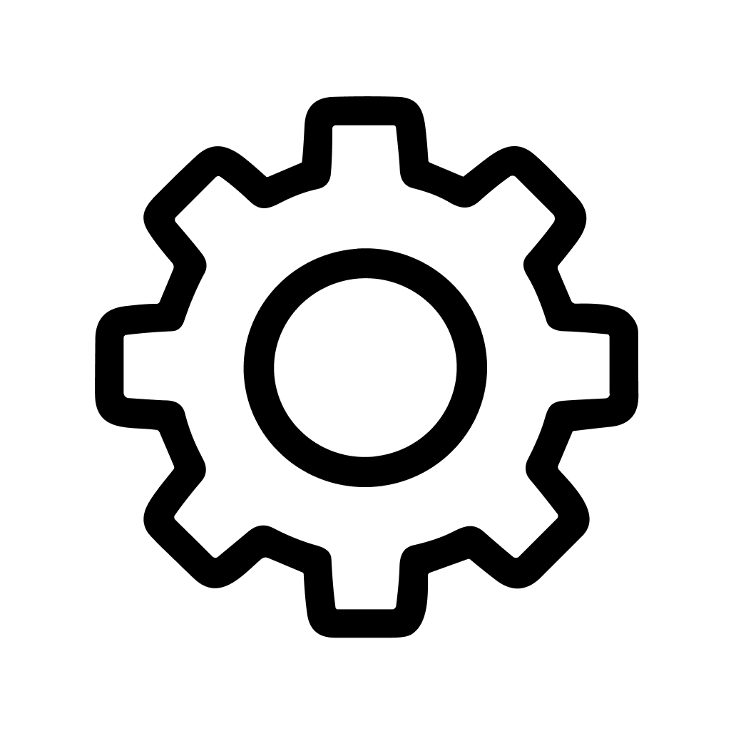 Simple Outline Gear Cogwheel Mechanism Process Minimalist Sign Icon Design