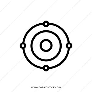 Outline Concentric Circle with Dots Geometric Target Icon Shape
