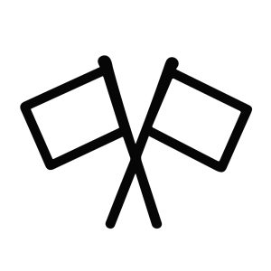 Simple Outline Two Crossed Flags Championship Achievement Thin Line Icon