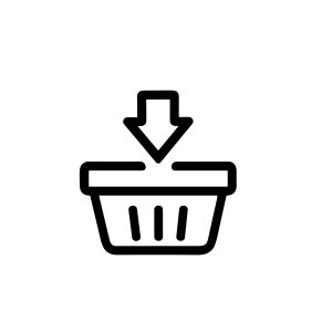 Outline Simple Shopping Basket Arrow Sign Shape Icon Design Element