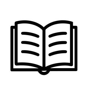 Simple Line Art Open Book Reading Education Learning Symbol Icon
