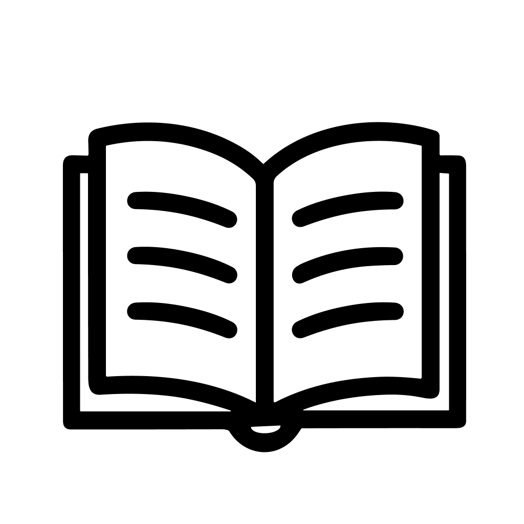 Simple Line Art Open Book Reading Education Learning Symbol Icon