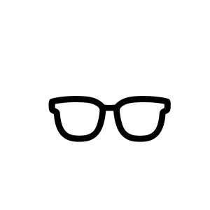 Simple Outline Minimalist Eyeglasses Fashion Accessory Illustration Isolated on White