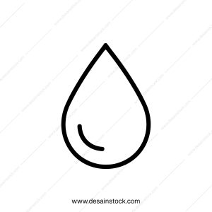 Minimalist Outline Water Droplet Graphic Element Liquid Natural Resource Icon