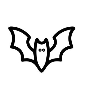 Minimalist Outline Bat Flying Mammal Animal Silhouette Icon Sign Symbol