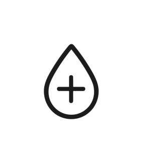 Line Minimalist Blood Donation Drop with Plus Sign Medical Icon