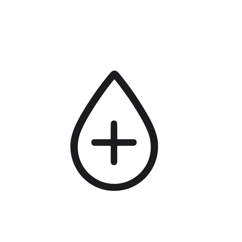 Line Minimalist Blood Donation Drop with Plus Sign Medical Icon