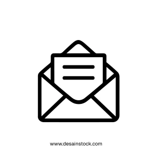 Simple Lineart Open Envelope Email Message Communication Symbol Icon