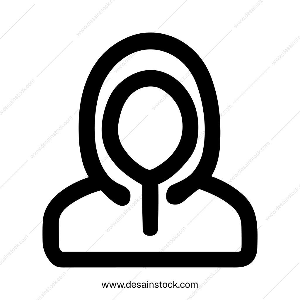 Outline Minimalist Hoodie Person User Avatar Profile Account Icon Graphic