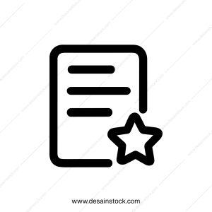 Simple Outline Document Star Icon, Favorite File, Modern and Clean Design