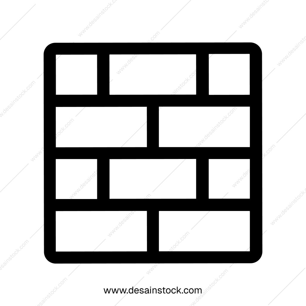 Simple Outline Brickwall Construction Structure Graphic Symbol Icon