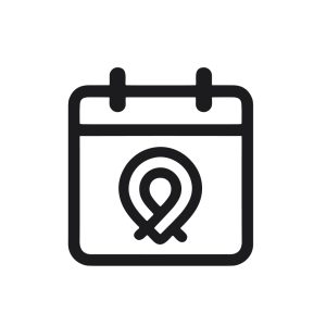 Simple Line Calendar with Location Marker Shape for Appointment Icon