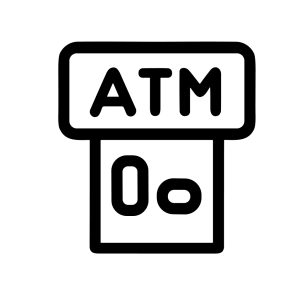 Simple Line ATM Machine Minimalist Interface Symbol Shape Icon