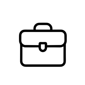 Minimalist Outline Briefcase Business Work Bag Handle Icon Design