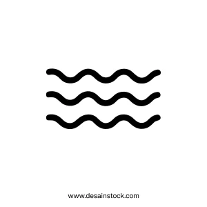 Simple Outline Wave Symbol Design Element Graphic Decoration