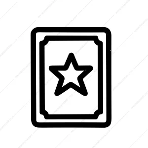 Simple Line Drawing Certificate With Star Award Graphic Icon