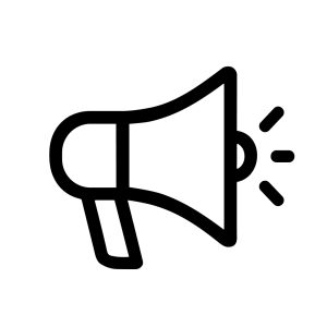 Minimalist Outline Line Art Megaphone Announcement Communication Tool Icon