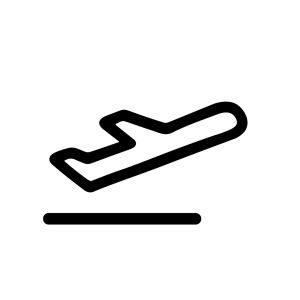 Simple Outline Departure Airplane Sign Symbol for Airport Navigation Icon