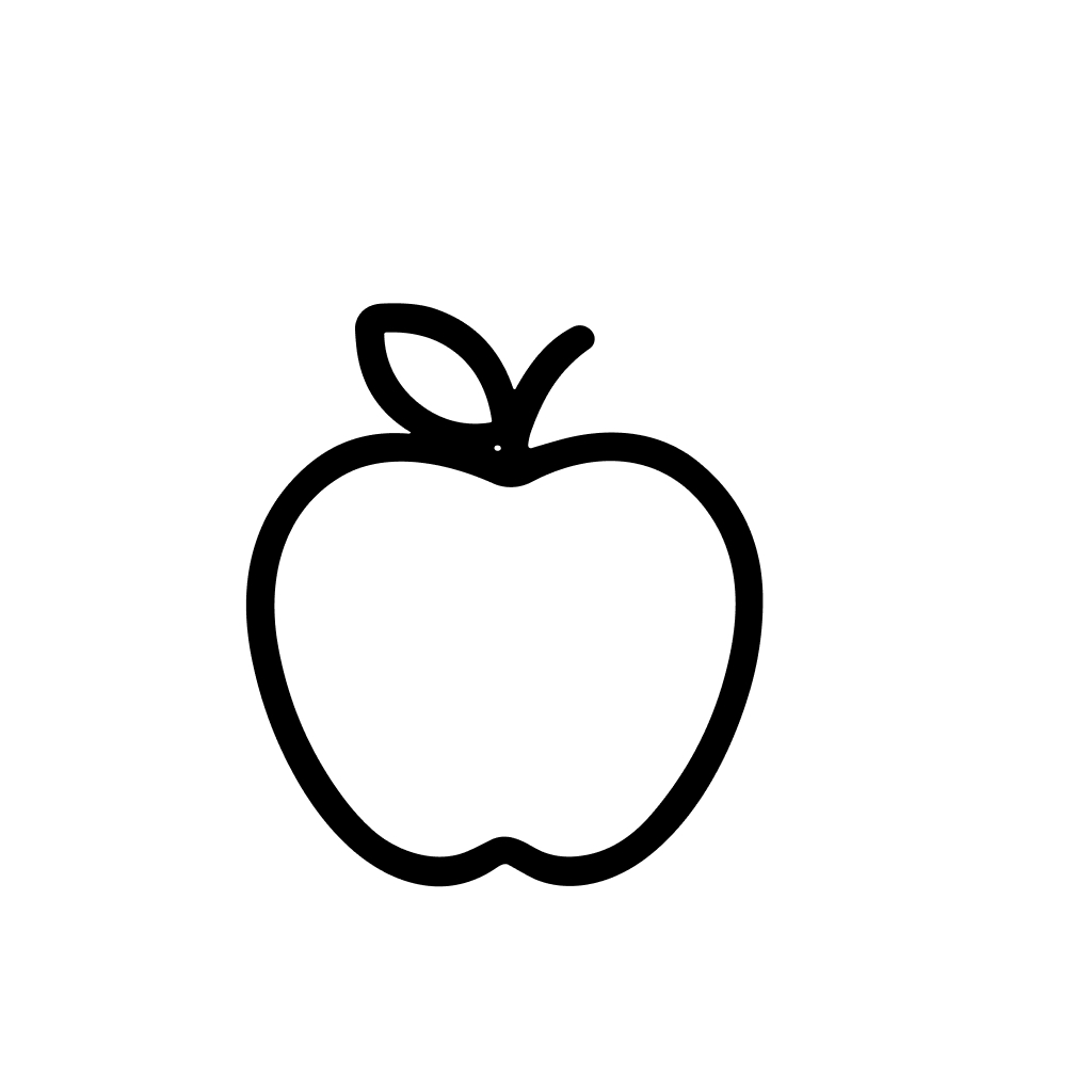 Simple Outline Handdrawn Apple Fruit Food Illustration Graphic Element