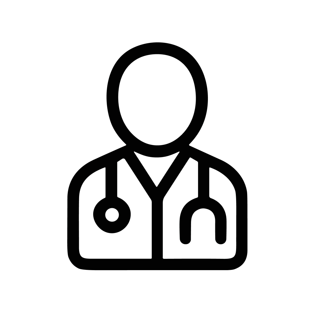 Outline Simple Minimalist Doctor with Stethoscope Healthcare and Medical Icon