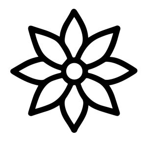 Minimalist Outline Handdrawn Flower Bloom Floral Ornament Shape Icon