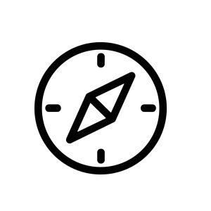 Minimalist Outline Compass Navigation Icon Direction Sign Design Element