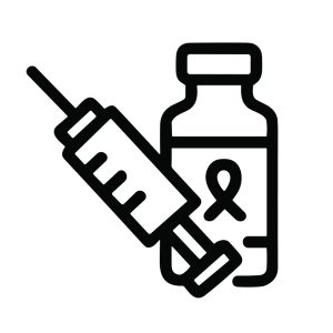 Outline Minimalist Syringe and Vial Injection Vaccination Medical Healthcare Icon