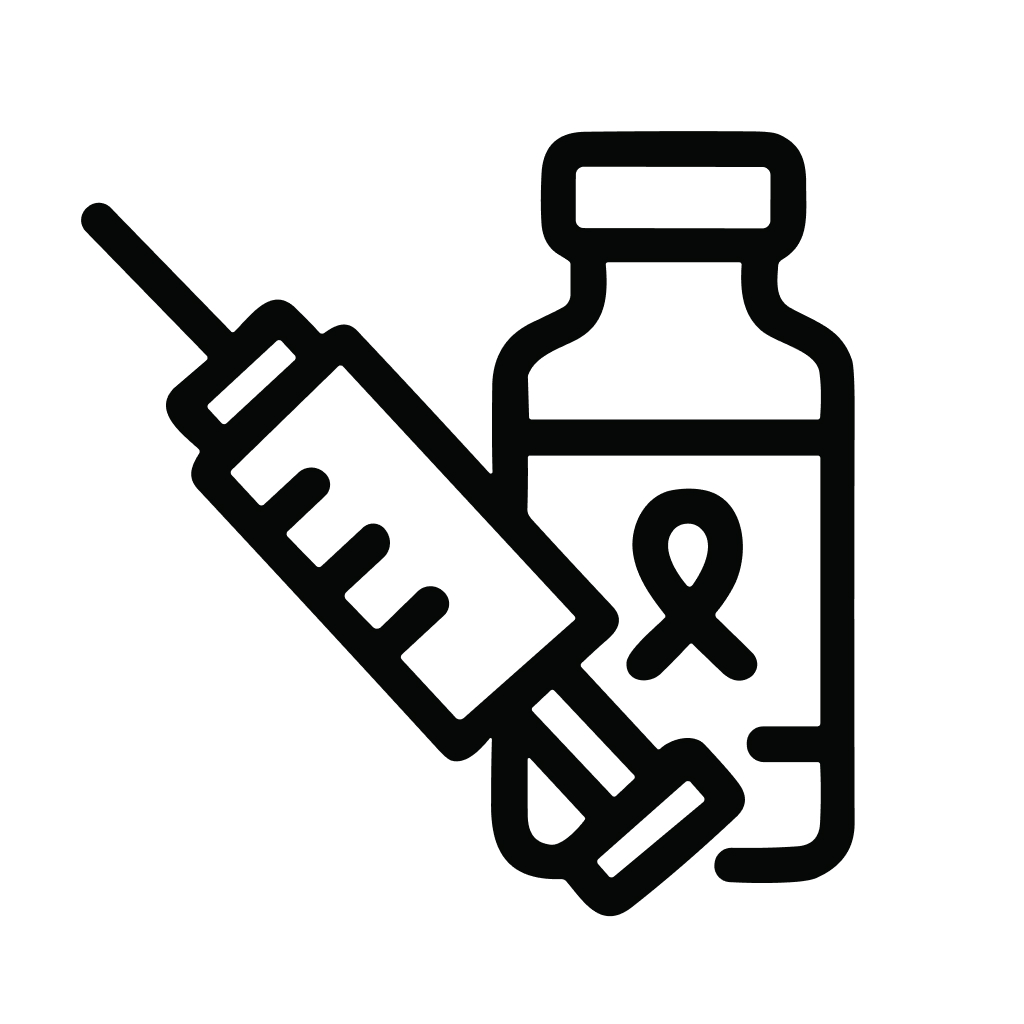 Outline Minimalist Syringe and Vial Injection Vaccination Medical Healthcare Icon
