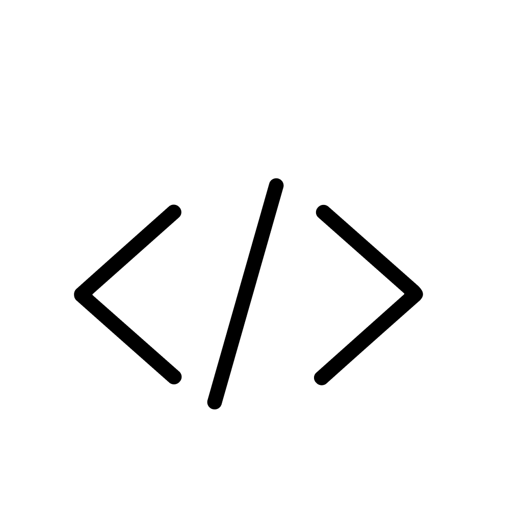 Simple Line Art Programming Code Symbol Bracket Icon Illustration