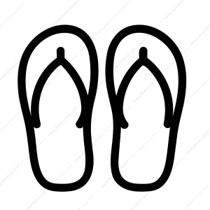 Simple Outline Pair of Flip Flops for Summer Time Vacation Icon