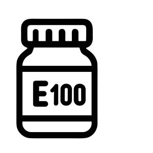 Simple Outline Food Additive Bottle E100 Chemical Substance Icon Illustration