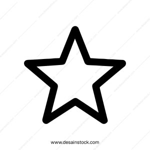 Simple Outline Star Shape Handdrawn Icon Element Illustration
