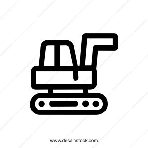 Minimalist Outline Soil Compactor Construction Machine Heavy Equipment Icon