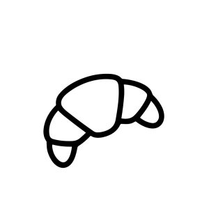 Black and White Outline Croissant Simple Bakery Food Icon Design