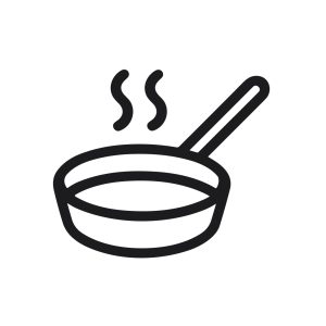 Simple Outline Frying Pan Cooking Food Preparation Utensil Icon Graphic