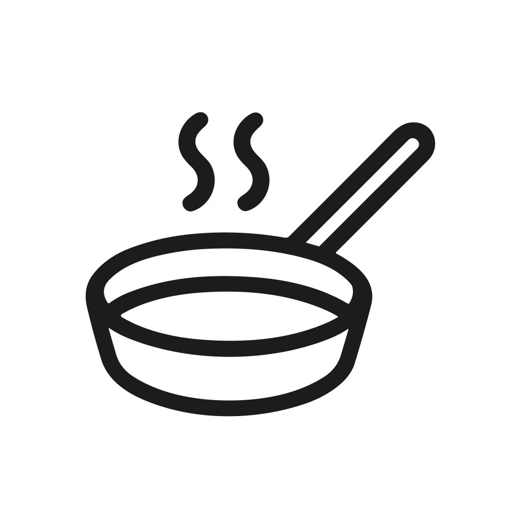 Simple Outline Frying Pan Cooking Food Preparation Utensil Icon Graphic