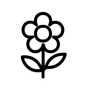 Simple Outline Flower Spring Blossom Floral Shape Nature Icon Design