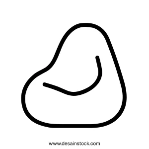 Minimalist Outline Bean Shape With Curve Line Furniture Icon