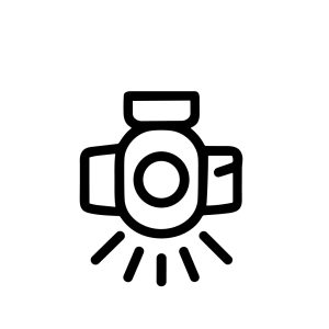 Simple Outline Spotlight Stage Light Beam Illumination Single Icon