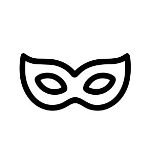 Minimalist Line Drawing Carnival Party Masquerade Event Celebration Mask Icon