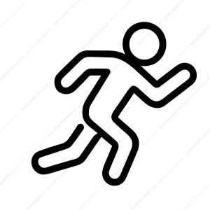 Minimalist Outline Running Stick Figure Simple Human Sport Illustration Icon