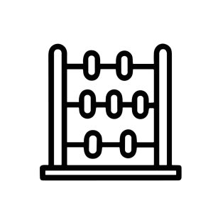 Simple Line Abacus Calculation Tool Education Object Illustration