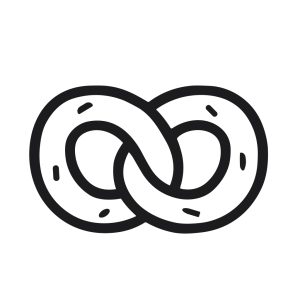 Handdrawn Doodle Pretzel Bakery Food Outline Simple Line Icon