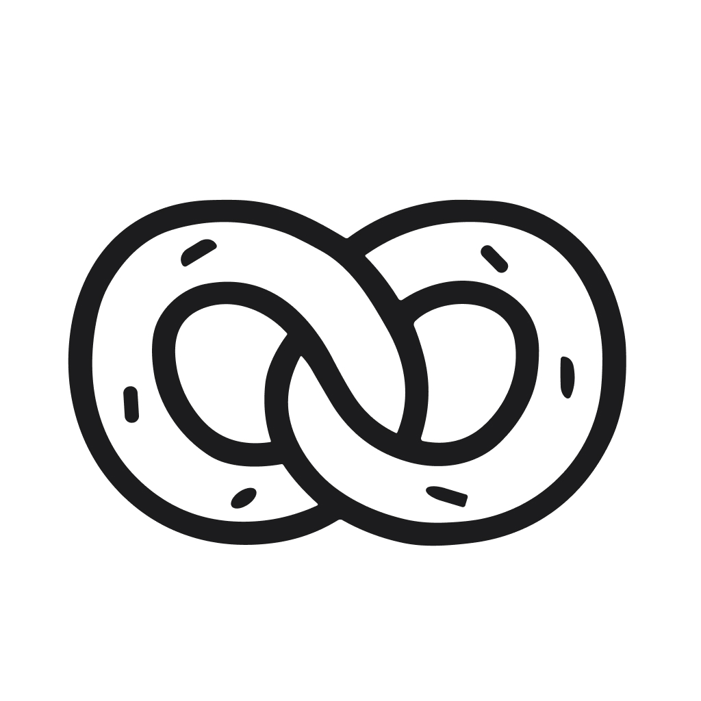 Handdrawn Doodle Pretzel Bakery Food Outline Simple Line Icon