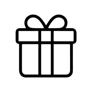 Simple Line Gift Box with Ribbon Bow Present Holiday Icon