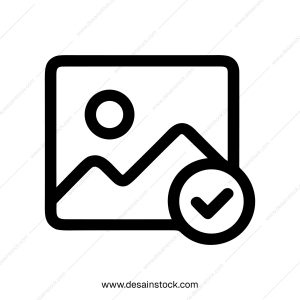 Line Style Minimalist Image Accepted Icon with Checkmark for Design