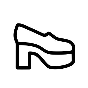 Simple Outline Thick Sole Platform Shoe Fashionable Footwear Line Art