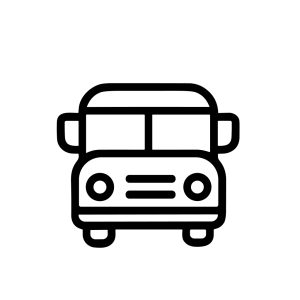 Minimalist Lineart Front School Bus Transportation Vehicle Icon