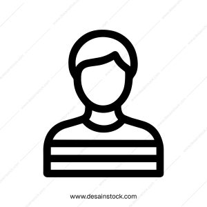Minimalist Outline Person Avatar With Striped Shirt Symbol Icon