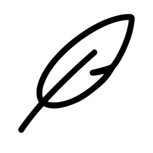 Simple Outline Single Feather Fluffy Detail Symbol Design Element Illustration